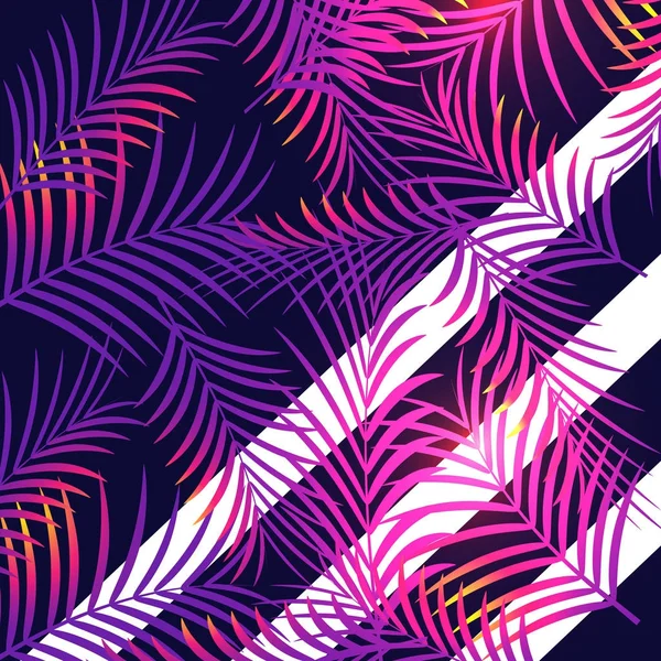 Exotic Palm Leaves Summer Tropical Design Flyer - Vector Illust — Vettoriale Stock